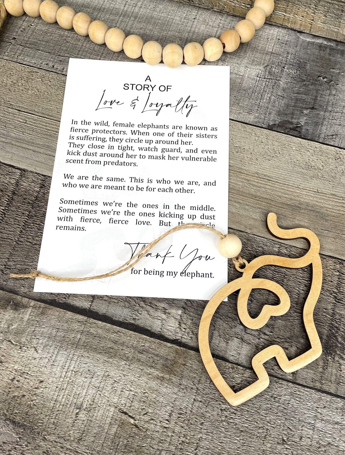 Sisterhood Friendship Elephant Ornament or Car Charm
