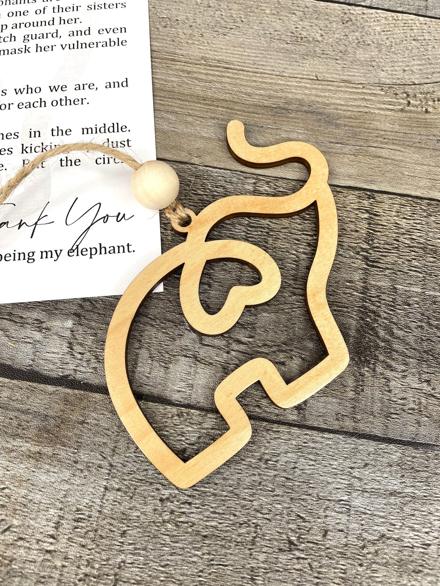 Sisterhood Friendship Elephant Ornament or Car Charm